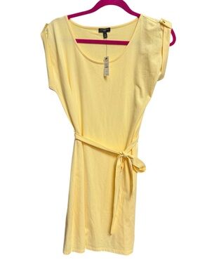 NWT Talbots Lemon Yellow Tie-Waist Dress Size PM